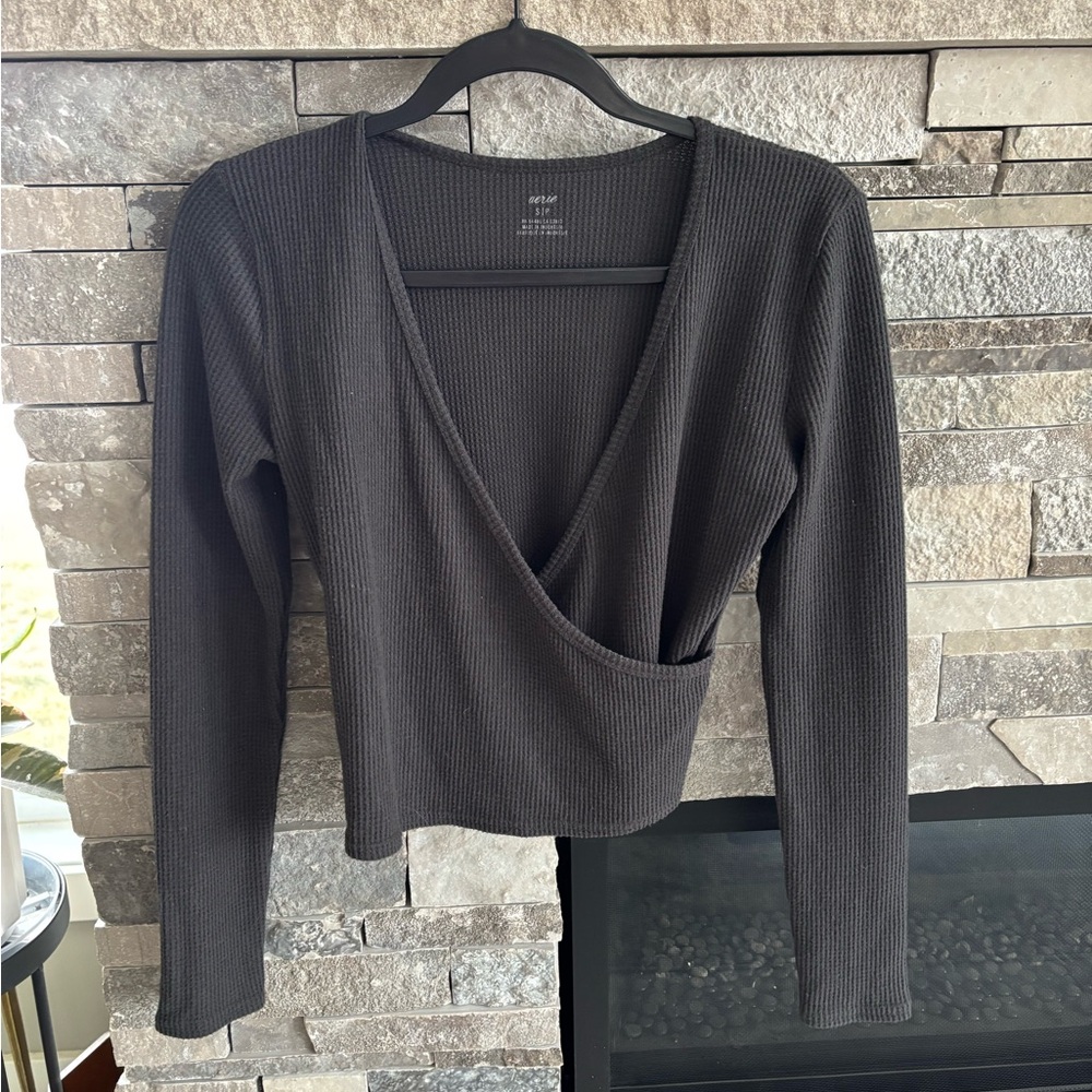 Aerie | Waffle Knit Wrap Top | Size Small